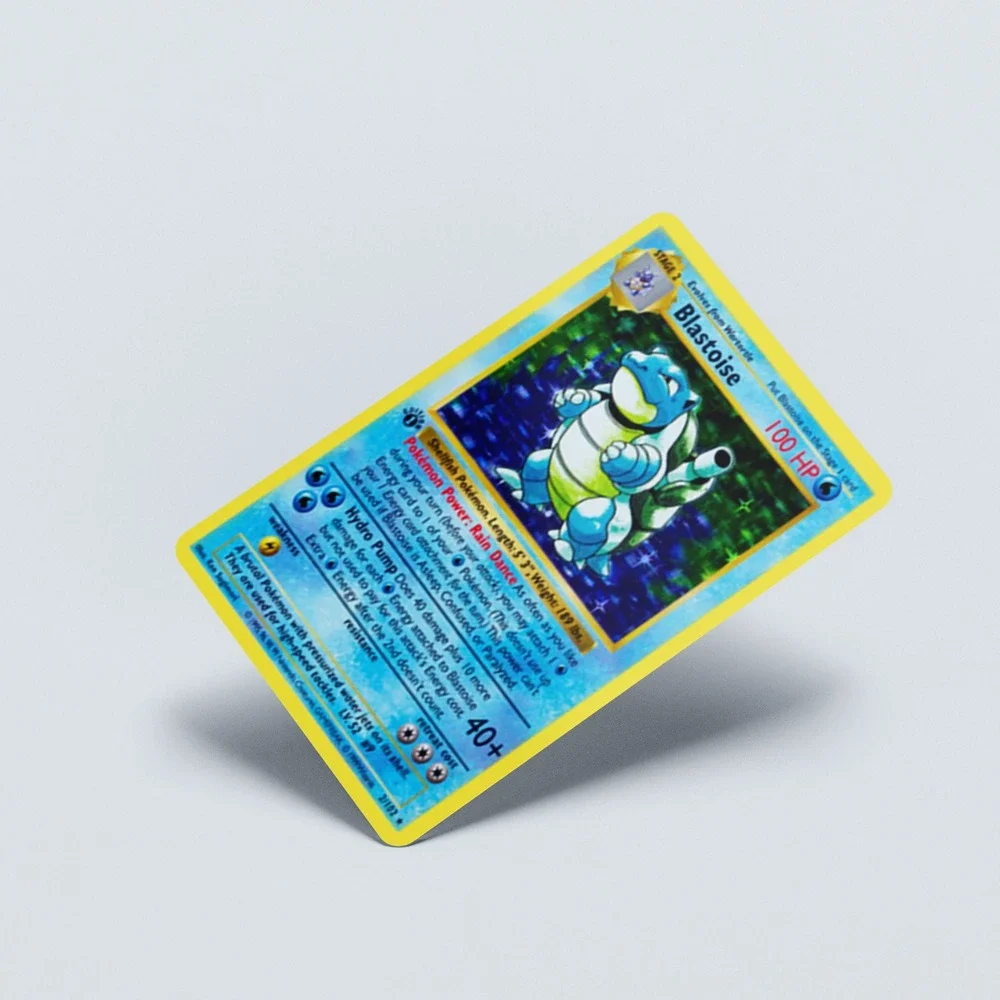 Card Skin Blastoise Pokemon Base Set Trading Card Game Credit Card Sticker Deca - Picture 3 of 15